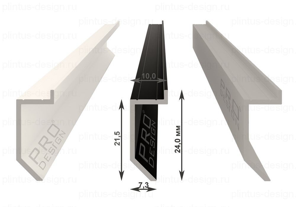 Pro Design Slim 723 теневой плинтус чёрный муар