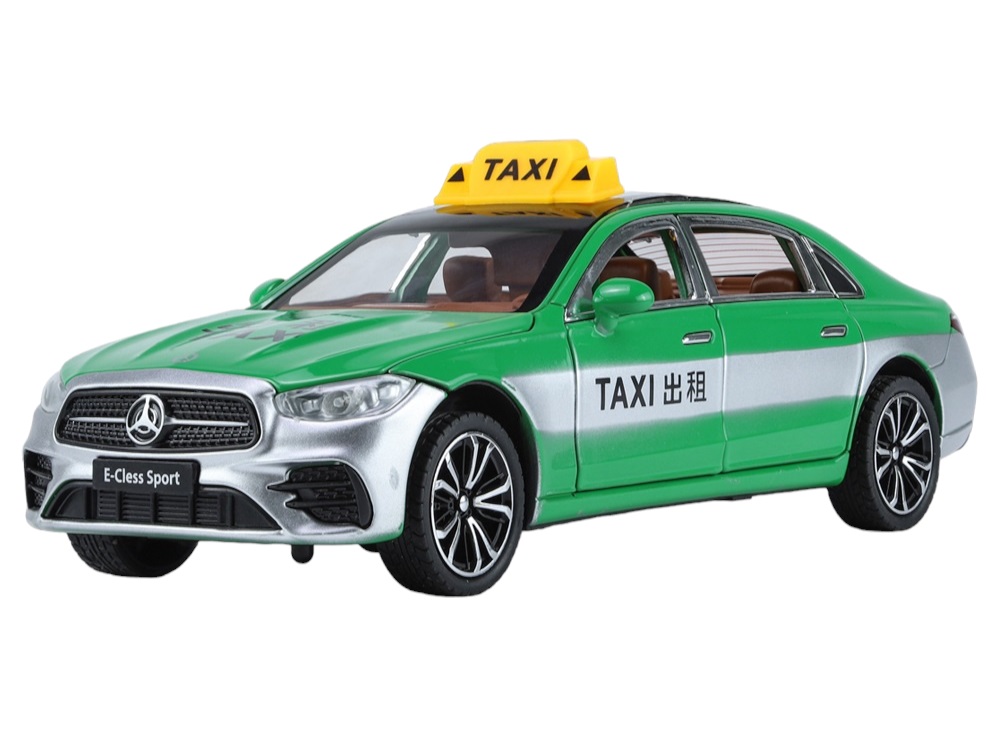 Модель металлическая Mercedes E-Class Taxi поворотные колеса, свет, звук 1:24 (B2426)