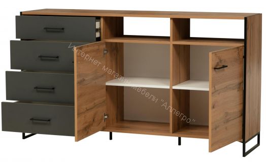 Комод 46.04 Доната, Дуб вотан/Диамант серый