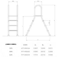 Лестница Hayward EEP3HF для наземных бассейнов 3cт ABS AISI-304