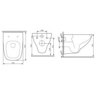 Подвесной безободковый унитаз AM.PM X-Joy C851701SC FlashClean с сиденьем микролифт схема 2