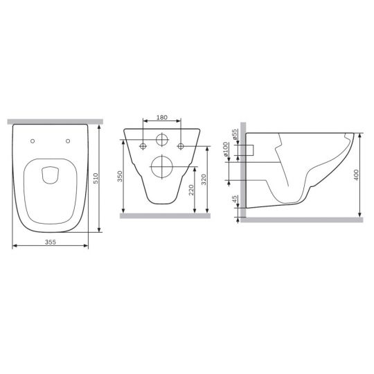 Подвесной безободковый унитаз AM.PM X-Joy C851701SC FlashClean с сиденьем микролифт схема 2