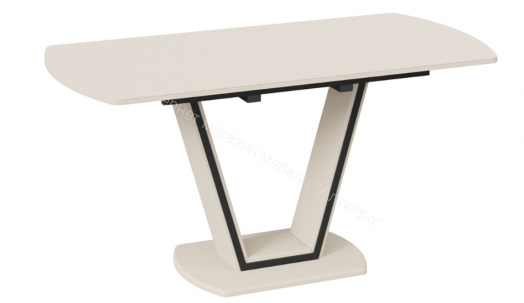 Стол обеденный «Дели» Тип 2 бежевый софт/Стекло матовое