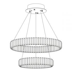 Люстра Хрустальная с Пультом Citilux Чезаре CL338261 LED Хром / Ситилюкс.
