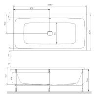 Акриловая прямоугольная ванна Am.Pm Func W84A-180-080W-A 180х80 схема 2