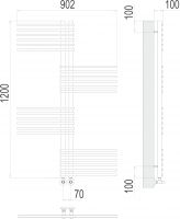 Водяной полотенцесушитель TERMINUS Европа П24 90,2х120 схема 3