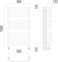 Водяной полотенцесушитель TERMINUS Капри П14 50х100 схема 3