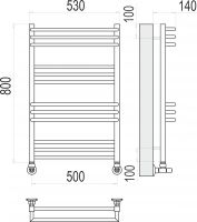 Водяной полотенцесушитель TERMINUS Кельн П12 50х80 схема 3