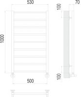 Полотенцесушитель водяной TERMINUS Контур П9 50х100 схема 4