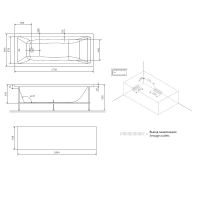 Акриловая ванна Am.Pm Gem W93A-170-070W-A 170х69,5 схема 2