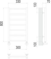 Полотенцесушитель водяной TERMINUS Контур П7 30х80 схема 2