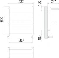 Полотенцесушитель водяной TERMINUS Анкона П6 50х60 схема 3