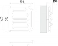 Водяной полотенцесушитель TERMINUS Фокстрот Лиана 50х50 с боковым подключением схема 4