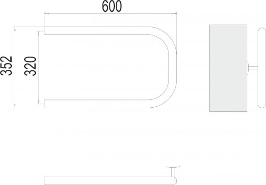 Водяной полотенцесушитель TERMINUS П-образный 60х35,2 с боковым подключением ФОТО