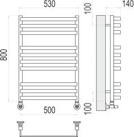Электрический полотенцесушитель TERMINUS Рид П10 50х80 схема 3