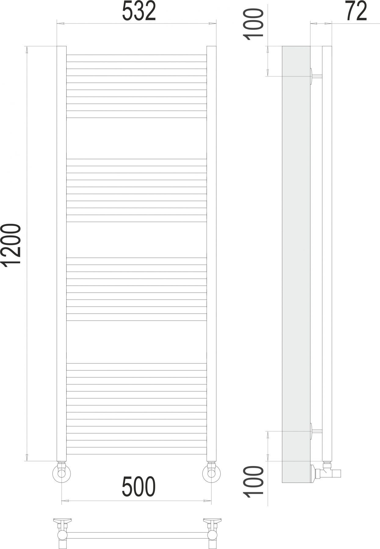 Электрический полотенцесушитель TERMINUS Аврора П22 50х120 схема 4