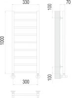 Электрический полотенцесушитель TERMINUS Контур П9 30х100 схема 3