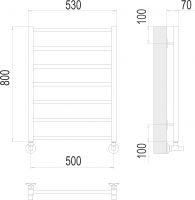 Электрический полотенцесушитель TERMINUS Контур П7 50х80 схема 3