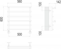Электрический полотенцесушитель TERMINUS Вента П6 50х60 схема 3