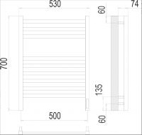 Электрический полотенцесушитель TERMINUS Ното П9 53х70 схема 3