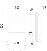 Электрический полотенцесушитель TERMINUS Классик П6 43х65 схема 3