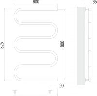 Электрический полотенцесушитель TERMINUS М-образный 60х82,5 схема 3