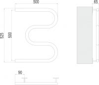 Электрический полотенцесушитель TERMINUS М-образный 50х52,5 схема 3