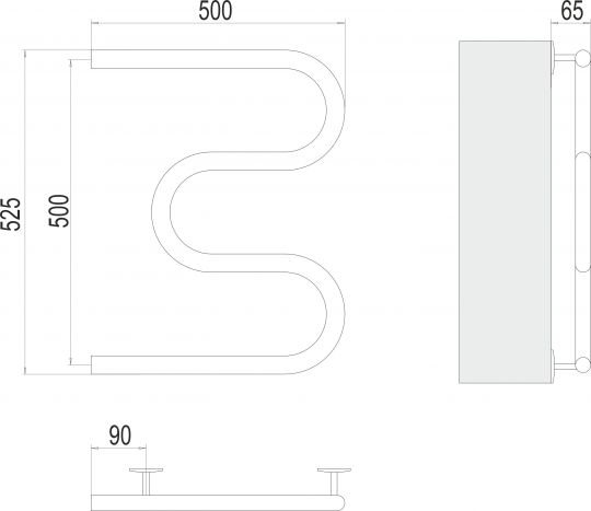 Электрический полотенцесушитель TERMINUS М-образный 50х52,5 ФОТО