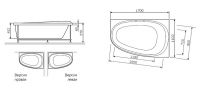 Акриловая ванна Am.Pm Like W80A-170R110W-A 170х110 правосторонняя схема 2