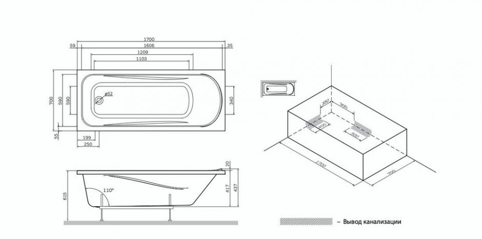 Акриловая ванна Am.Pm Sense W75A-170-070W-KL 170х70 ФОТО