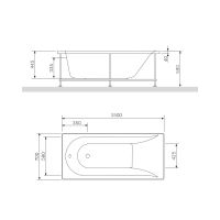 Акриловая ванна Am.Pm Spirit W72A-150-070W-A2 150х70 схема 2