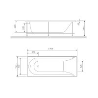 Акриловая ванна Am.Pm Spirit W72A-170-070W-A2 170х70 схема 2