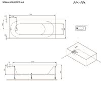 Акриловая ванна встраиваемая в пол Am.Pm X-Joy W94A-170-070W-A1 170х70 схема 2