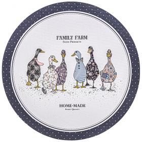 НАБОР ПОДСТАНОВОЧНЫХ САЛФЕТОК "FAMILY FARM" ИЗ 4 ШТ., ЭКОКОЖА, ДИАМЕТР=38 СМ