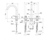 Смеситель для раковины Fantini AL/23 B204WF без донного клапана схема 2