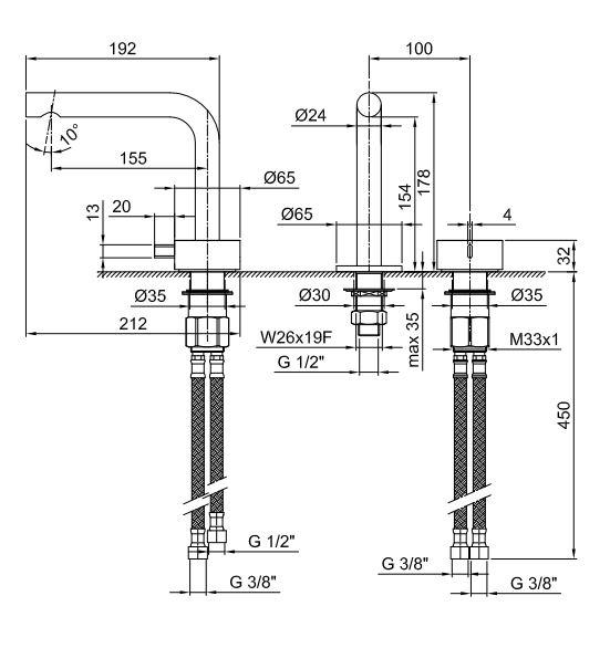 Смеситель для раковины Fantini AF/21 A104WF схема 6