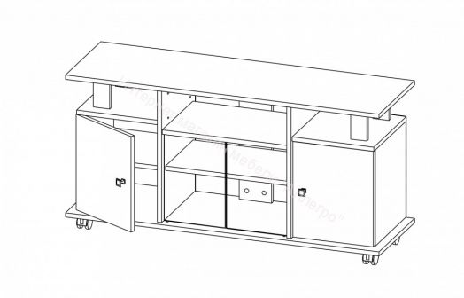 Тумба для теле радиоаппаратуры Виста-13, Венге