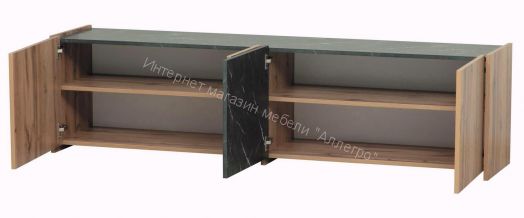 Тумба под ТВ 56.01 Адажио, Дуб вотан/мрамор Чёрный