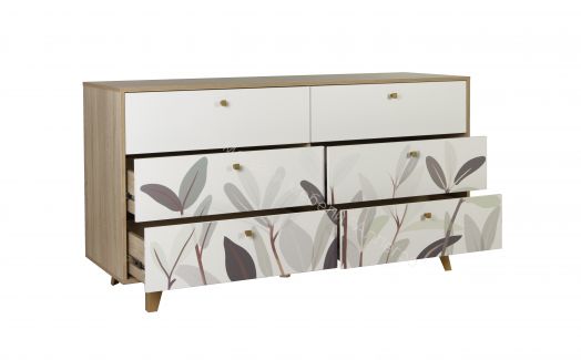 Комод 56.02 Адажио, Дуб сонома/Белый