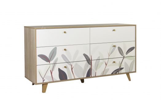 Комод 56.02 Адажио, Дуб сонома/Белый