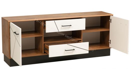 Тумба под ТВ 54.04 Гамма 1600 мм, Таксония/Белый