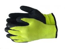 Перчатки акрил  ЗЕЛЕНЫЕ с рифл.обливом