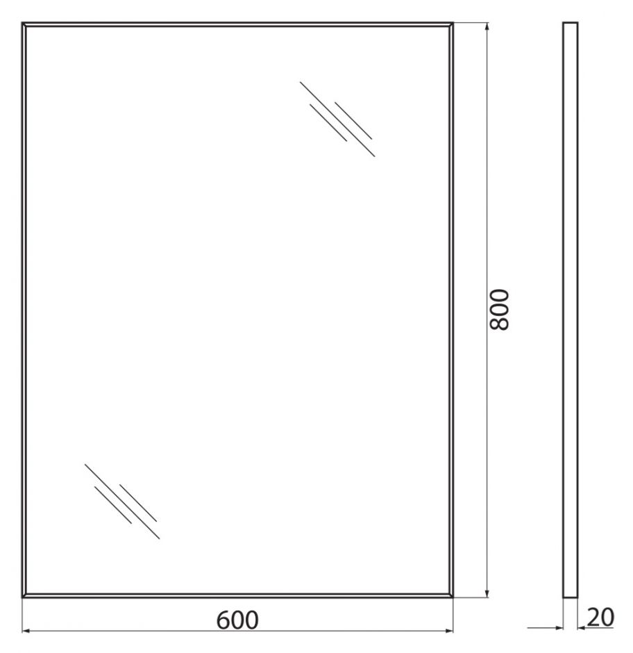 Зеркало для ванной комнаты BelBagno SPC-AL-600-800 ФОТО