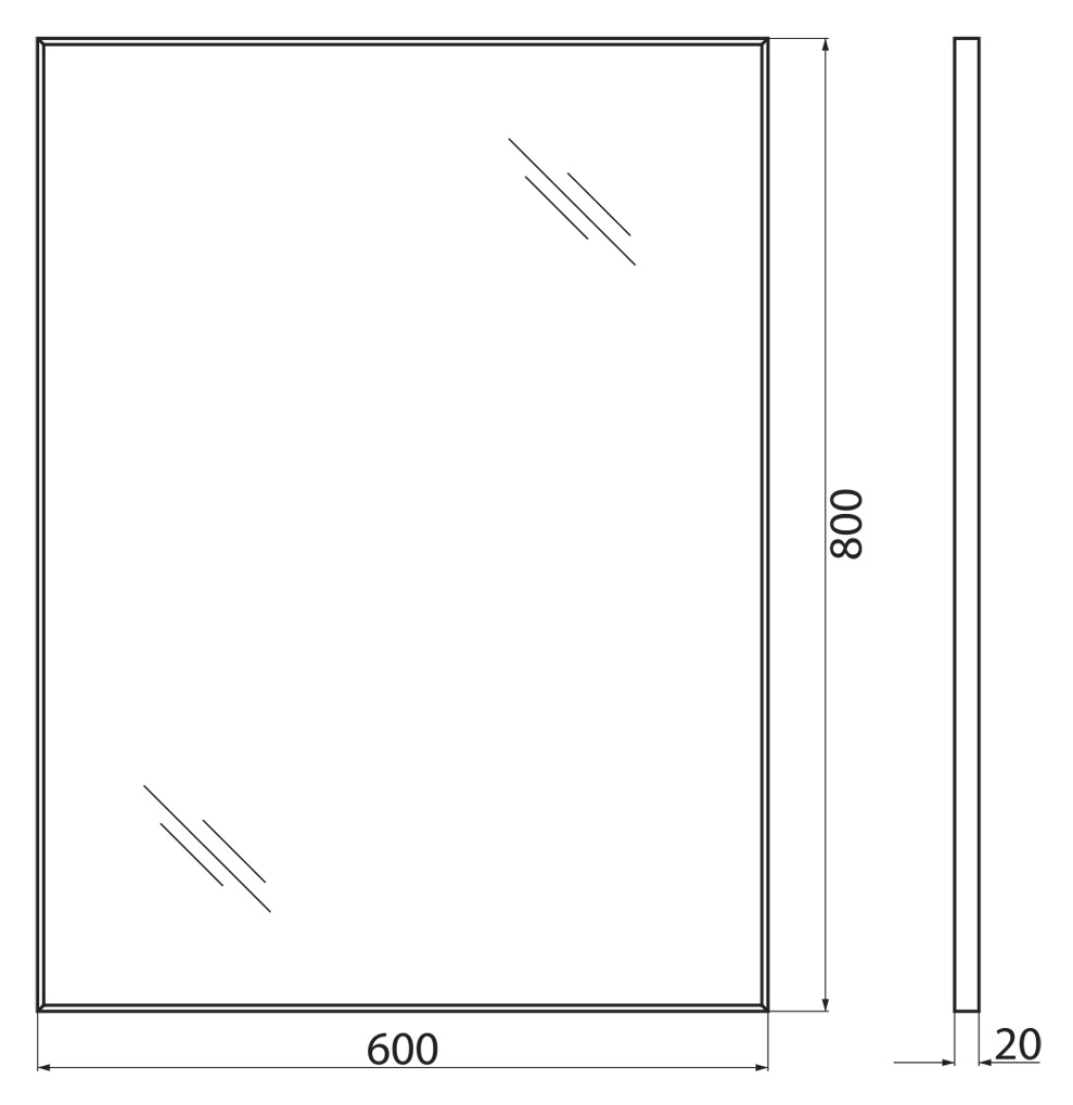 Зеркало для ванной комнаты BelBagno SPC-AL-600-800 схема 2