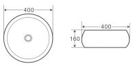 Круглая накладная раковина BelBagno BB1065 40х40 см схема 1