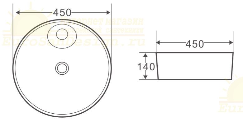 Раковина накладная BelBagno BB1306 45х45 см схема 2