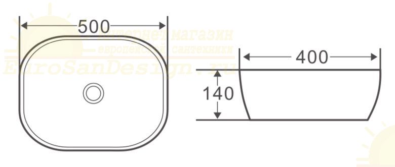 Раковина накладная BelBagno BB1302 схема 8