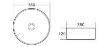 Раковина накладная BelBagno BB1357 рукомойник без отверстия под слив перелив схема 2