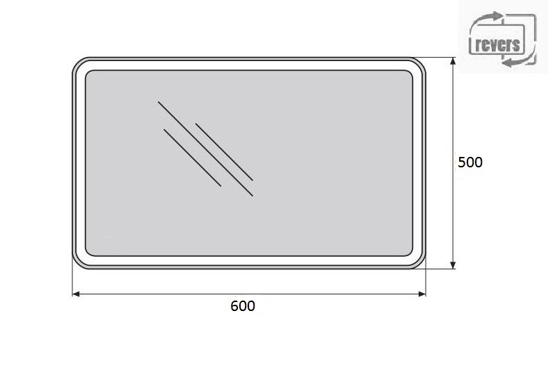 Зеркало для ванной BelBagno SPC-MAR-500-600-LED-BTN схема 2