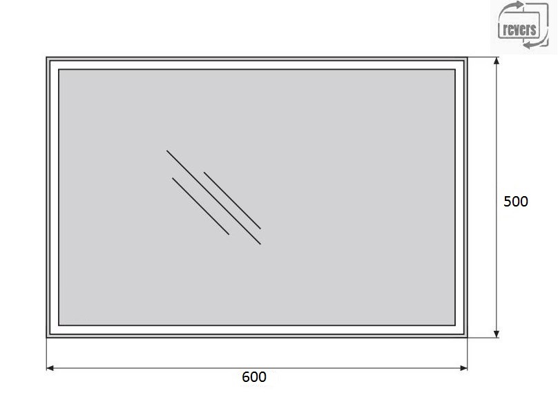 Зеркало для ванной BelBagno SPC-GRT-500-600-LED-BTN схема 2